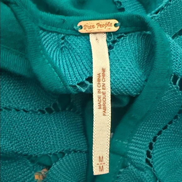 Free People Wild Thing Crochet Lace Long Sleeve Mini Dress, medium - Picture 3 of 5